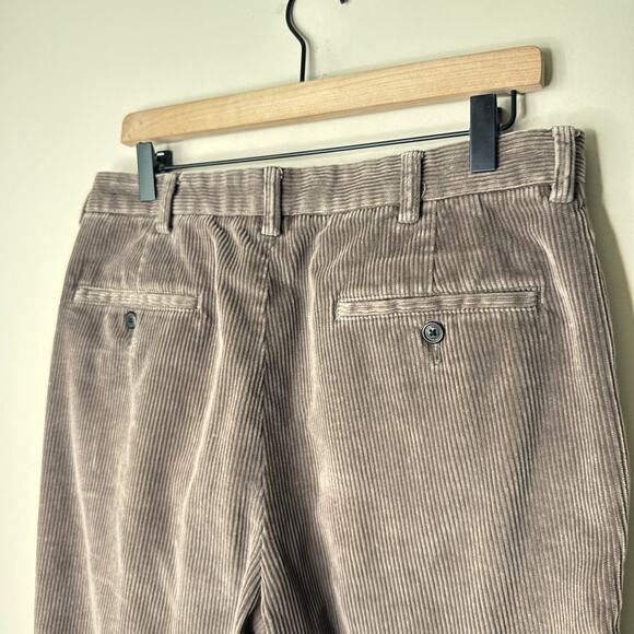 Brooks Brothers Elliot Fit Pleated Wide Whale Corduroy Pants 34x32 Cuffed Preppy - Picture 3 of 7